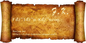 Fülöp Kászon névjegykártya
